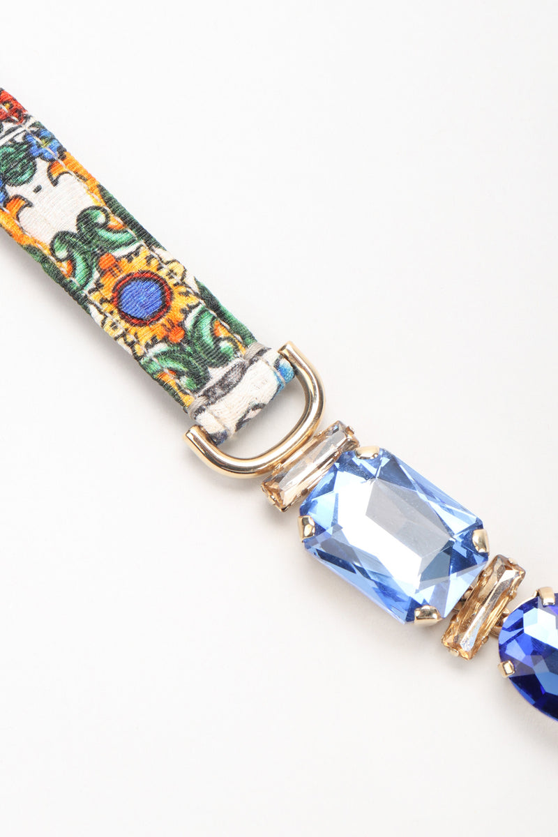 Recess Los Angeles Vintage Dolce & Gabbana Something Blue Gemstone Floral Belt