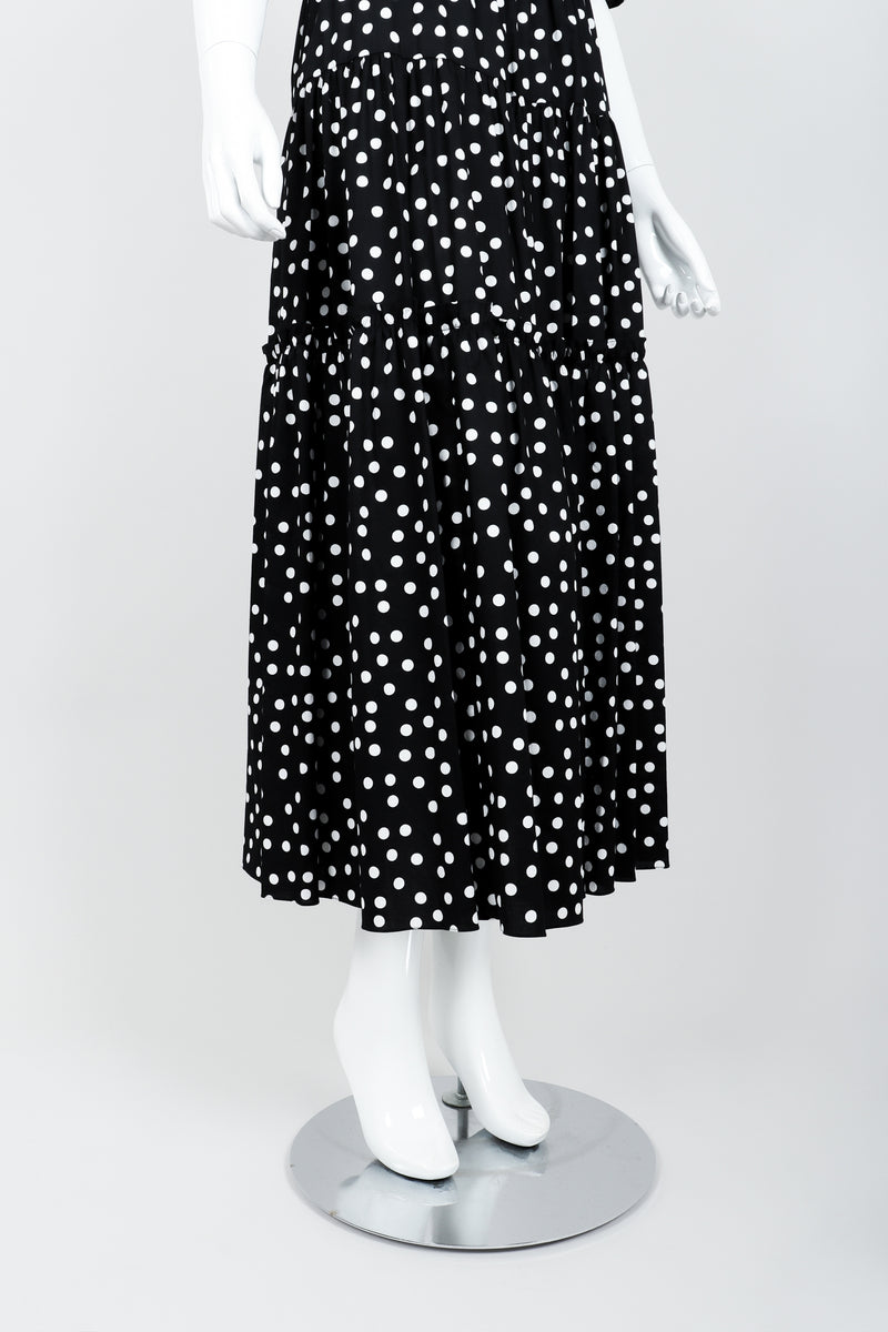 Vintage Dolce & Gabbana Polka Dot Cold Shoulder Ruffle Dress on Mannequin skirt at Recess