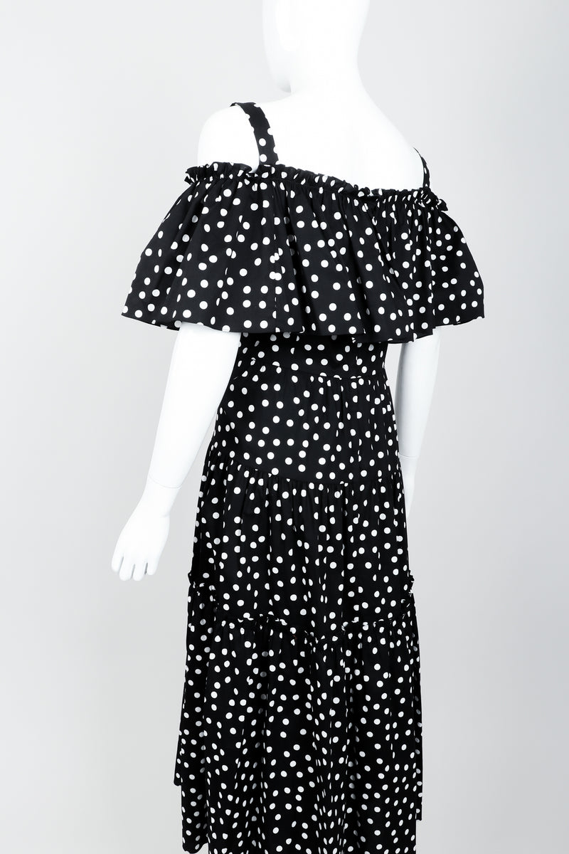 Vintage Dolce & Gabbana Polka Dot Cold Shoulder Ruffle Dress Recess Vintage Dolce & Gabbana Polka Dot Cold Shoulder Ruffle Dress Recess