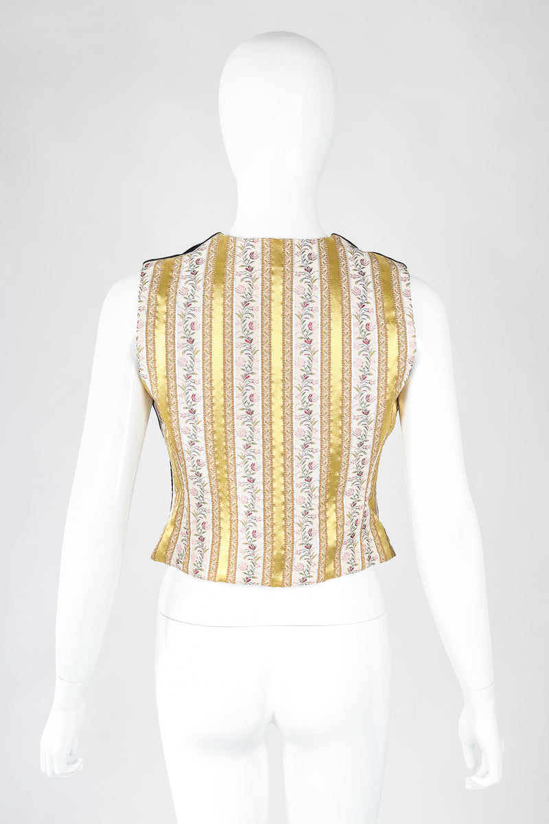 Recess Designer Consignment Vintage Dolce & Gabbana Velvet Satin Ribbon Vest Waistcoat Los Angeles resale
