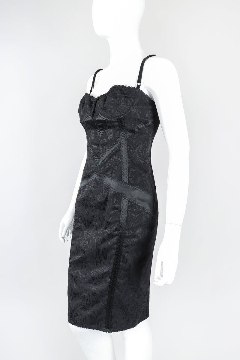 Recess Designer Consignment Vintage Dolce & Gabbana Brocade Bustier Slip Dress Los Angeles Resale Mariano Fortuny