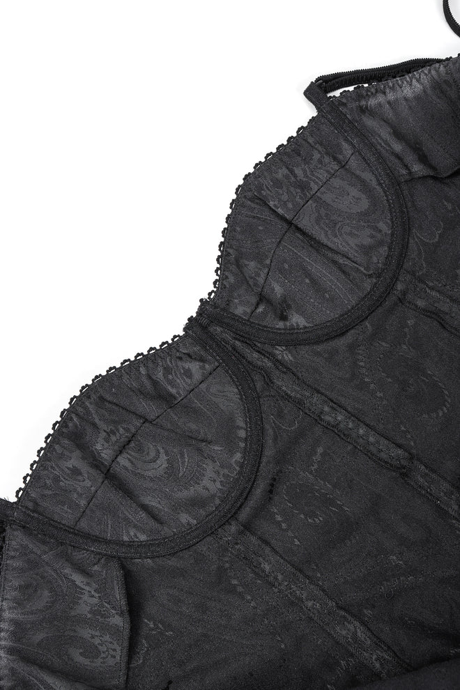 Recess Designer Consignment Vintage Dolce & Gabbana Brocade Bustier Slip Dress Los Angeles Resale Mariano Fortuny