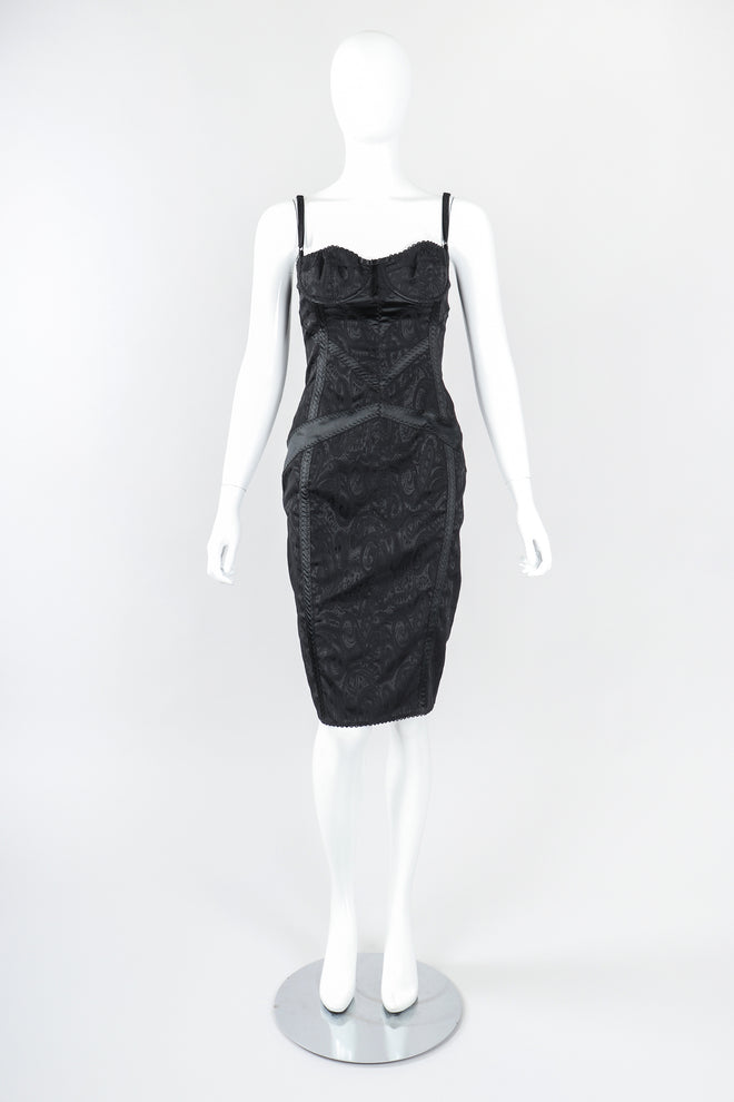 Recess Designer Consignment Vintage Dolce & Gabbana Brocade Bustier Slip Dress Los Angeles Resale Mariano Fortuny