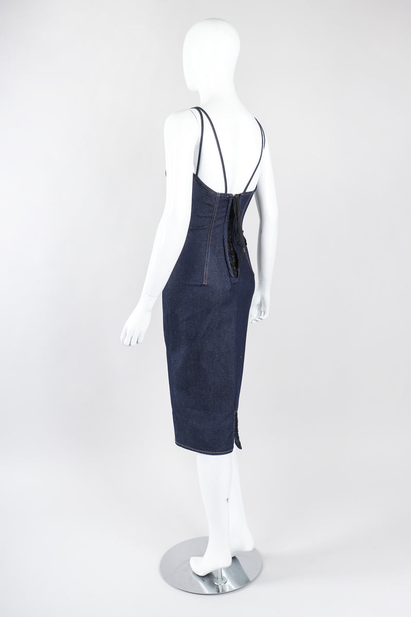 Recess Los Angeles Vintage Dolce & Gabbana 90s Stretch Denim Corset Slip Dress