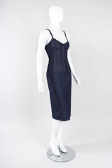 Recess Los Angeles Vintage Dolce & Gabbana 90s Stretch Denim Corset Slip Dress
