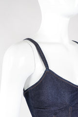 Recess Los Angeles Vintage Dolce & Gabbana 90s Stretch Denim Corset Slip Dress