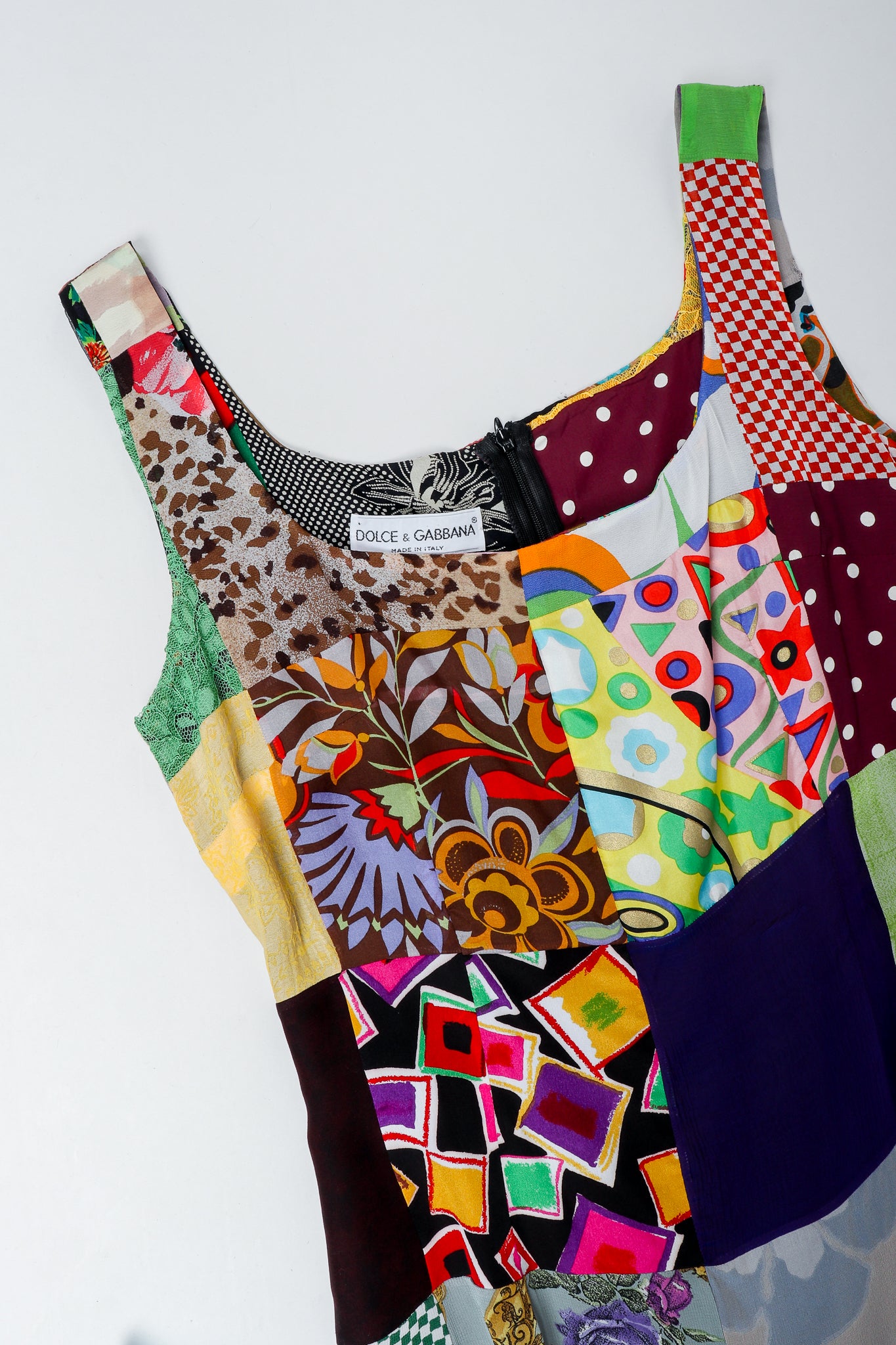 Vintage Dolce & Gabbana Spring/Summer 1993 Collection Patchwork Mermaid Gown straps