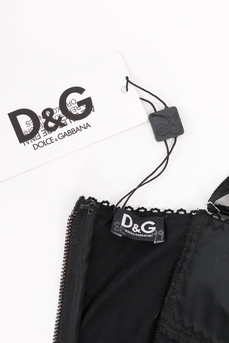 Vintage Dolce & Gabbana Bustier Lace Midi Slip Dress label and tag at Recess Los Angeles