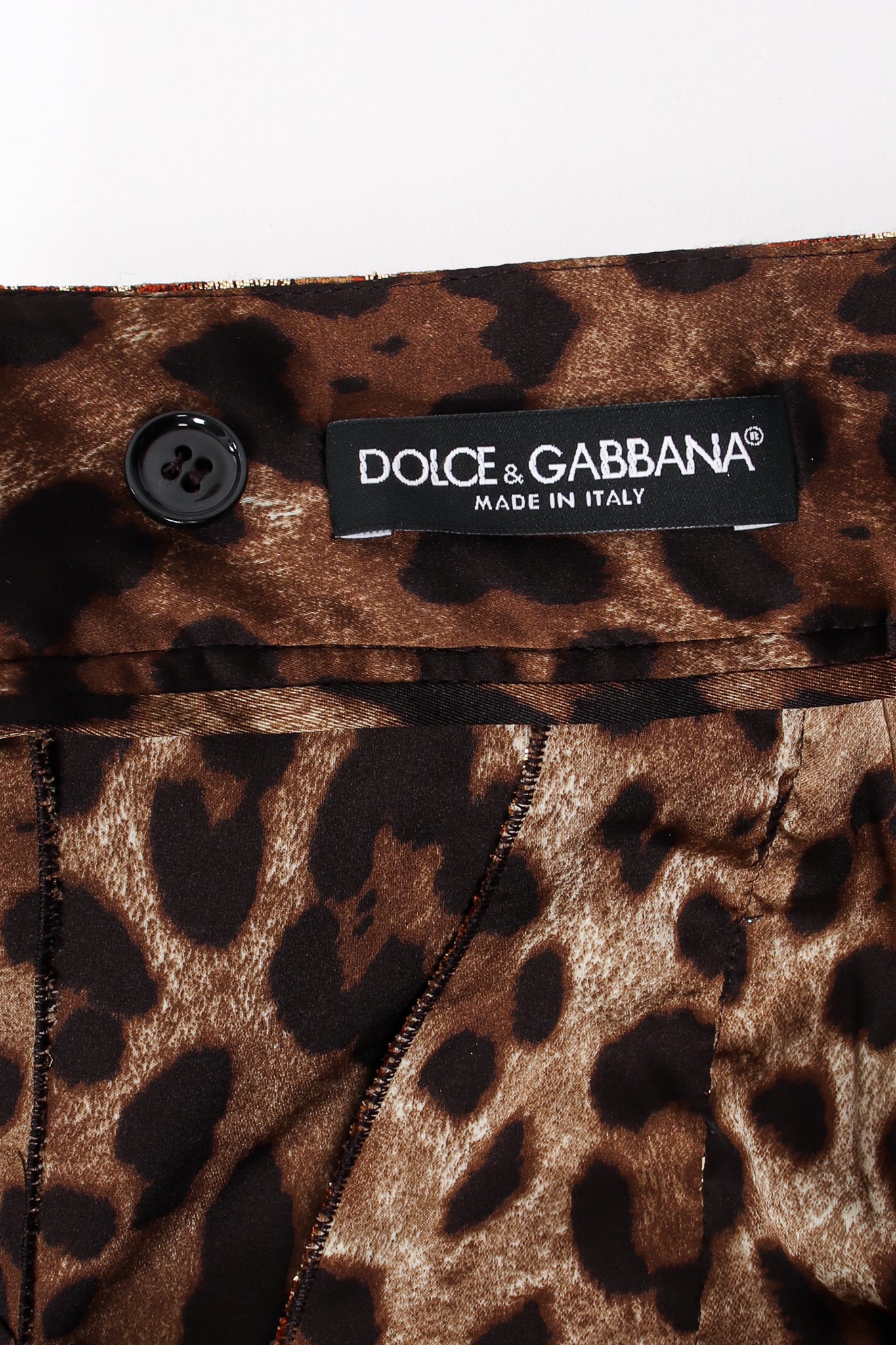 Vintage Dolce & Gabbana Brocade Pieced Panel Midi Skirt label at Recess Los Angele