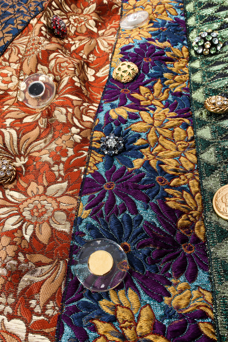 Vintage Dolce & Gabbana Brocade Pieced Panel Midi Skirt fabric detail at Recess Los Angele