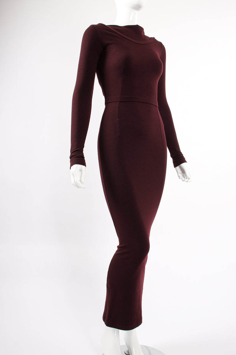 Vintage Dolce & Gabbana Knit Bodycon Dress & Top Set on Mannequin angle at Recess LA