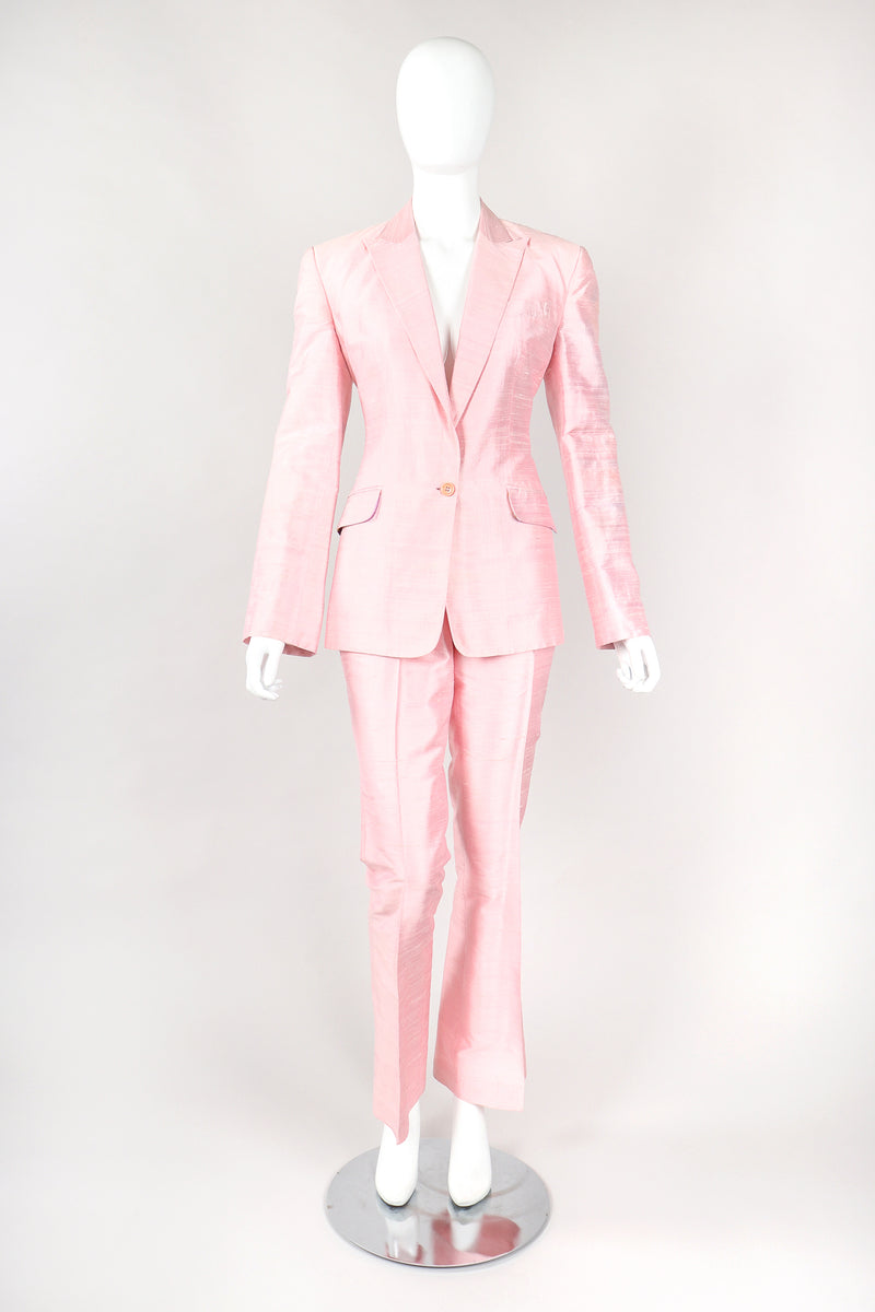 Recess Designer Consignment Vintage Dolce & Gabbana D&G Silk Dupioni Jacket & Pant Suit Set Los Angeles Resale