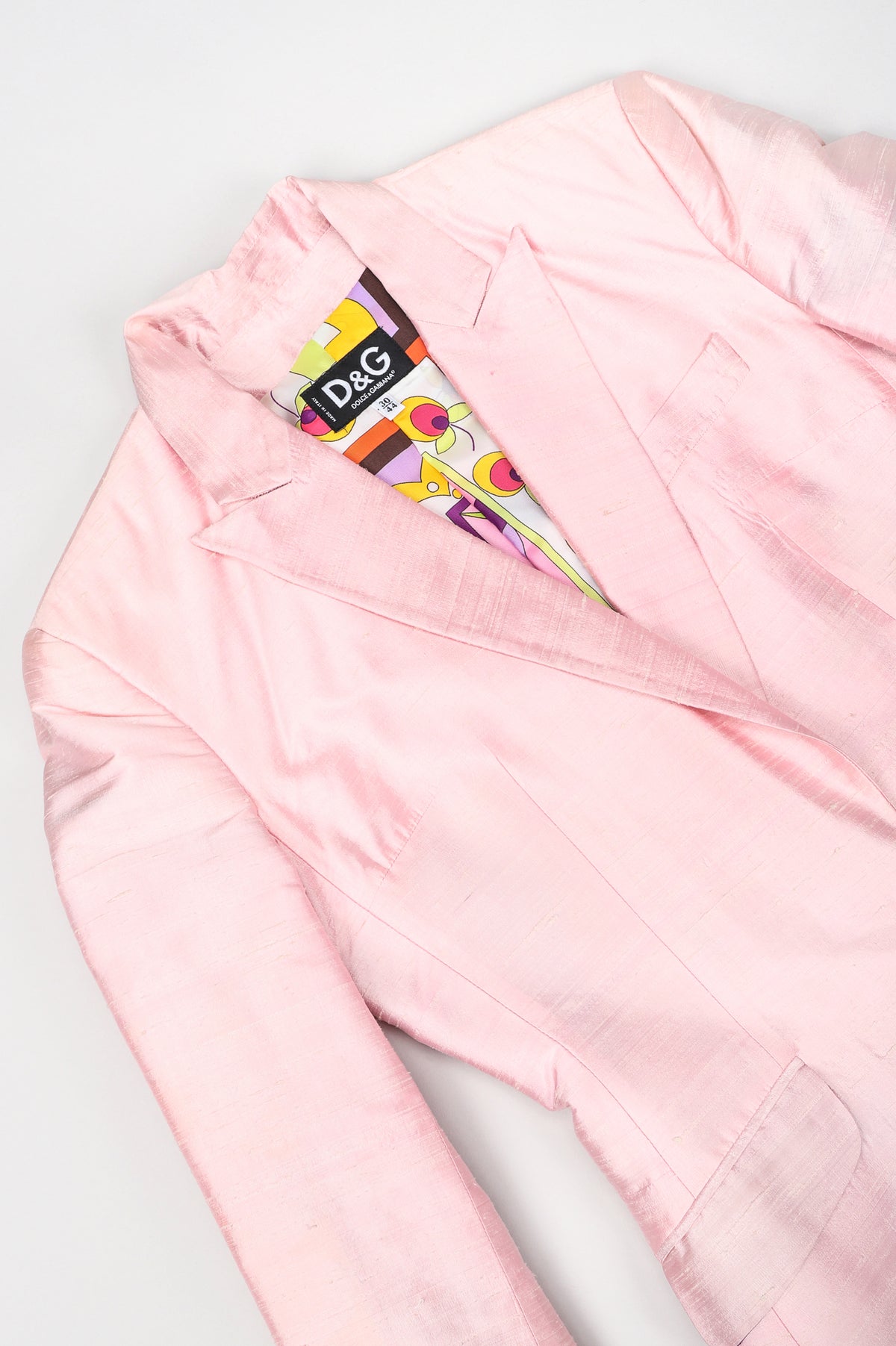 Vintage Dolce & Gabbana D&G Silk Dupioni Jacket & Pant Suit Set 