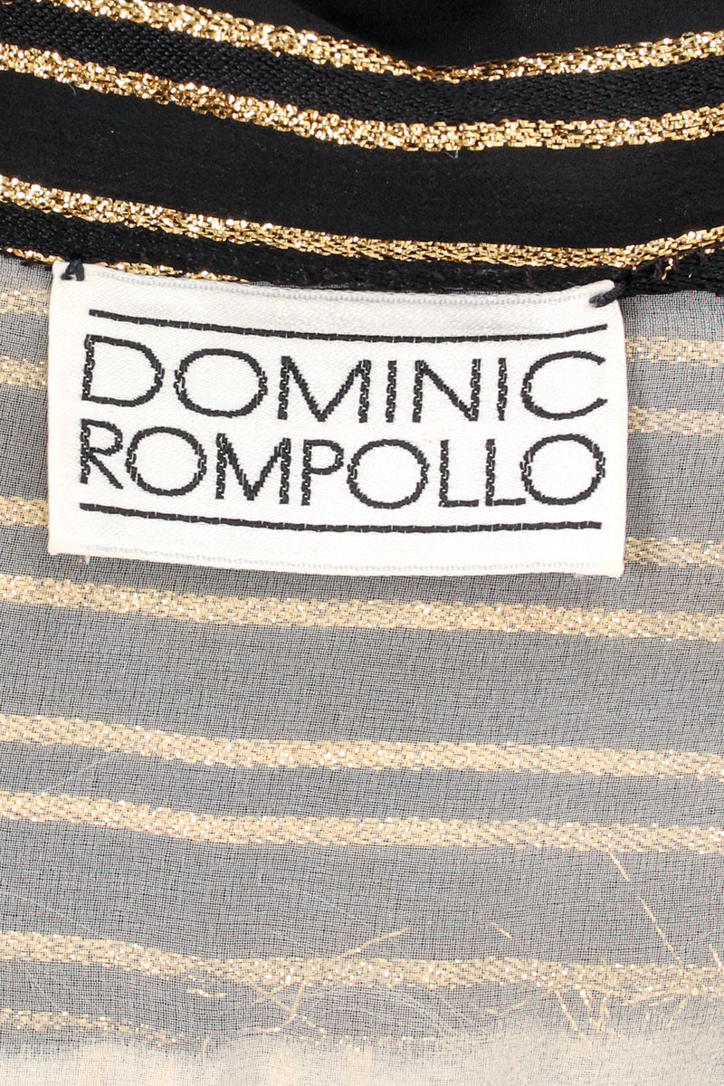Vintage Dominic Rompollo Lurex Striped Jumpsuit label at Recess Los Angeles
