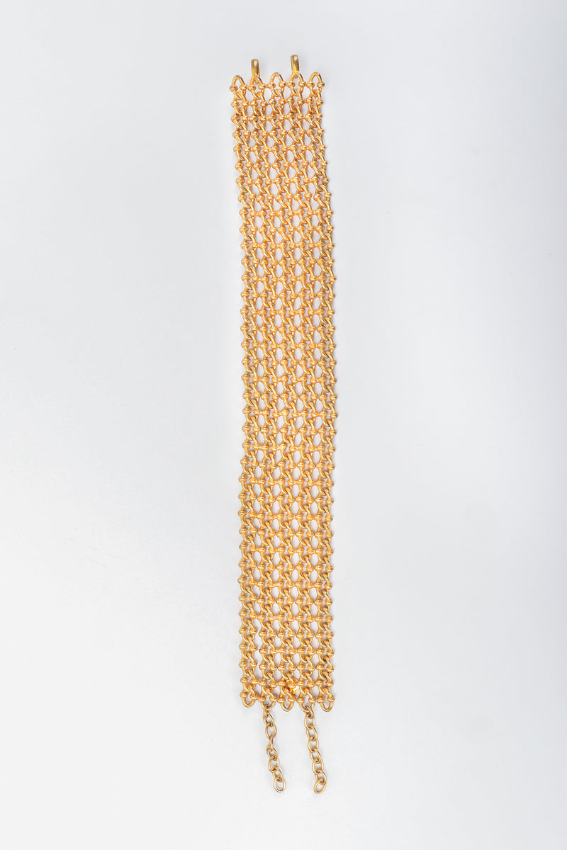 Recess Vintage Dominique Aurientis Gold chain link choker necklace on grey background
