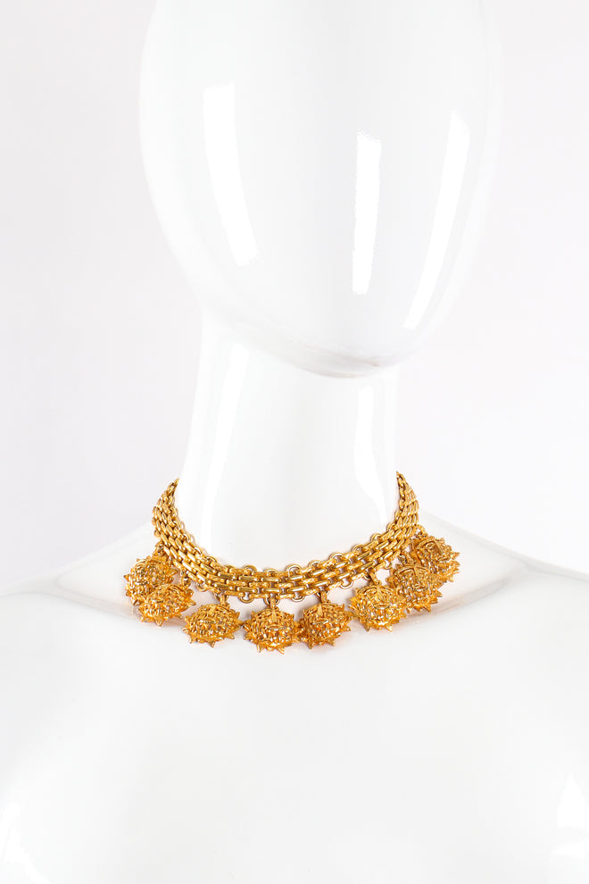 Vintage Dominique Aurientis Sun Charm Choker Necklace on Mannequin at Recess Los Angeles