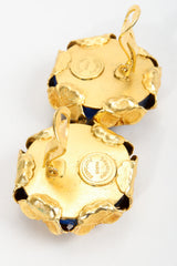 Vintage Dominique Aurientis Blue Crystal Ball Earrings Cartouche at Recess LA