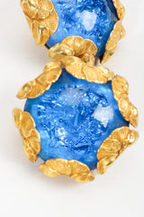 Vintage Dominique Aurientis Blue Crystal Ball Earrings at Recess LA