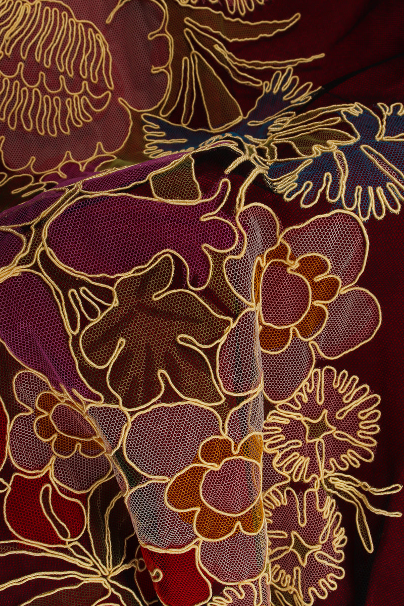 Emilio Pucci Vintage 1960s Fuchsia Brown Psychedelic Floral Silk