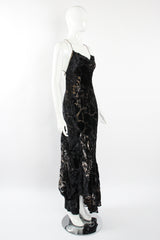 Vintage Layered Velvet Burnout Slip Dress on Mannequin angle at Recess Los Angeles