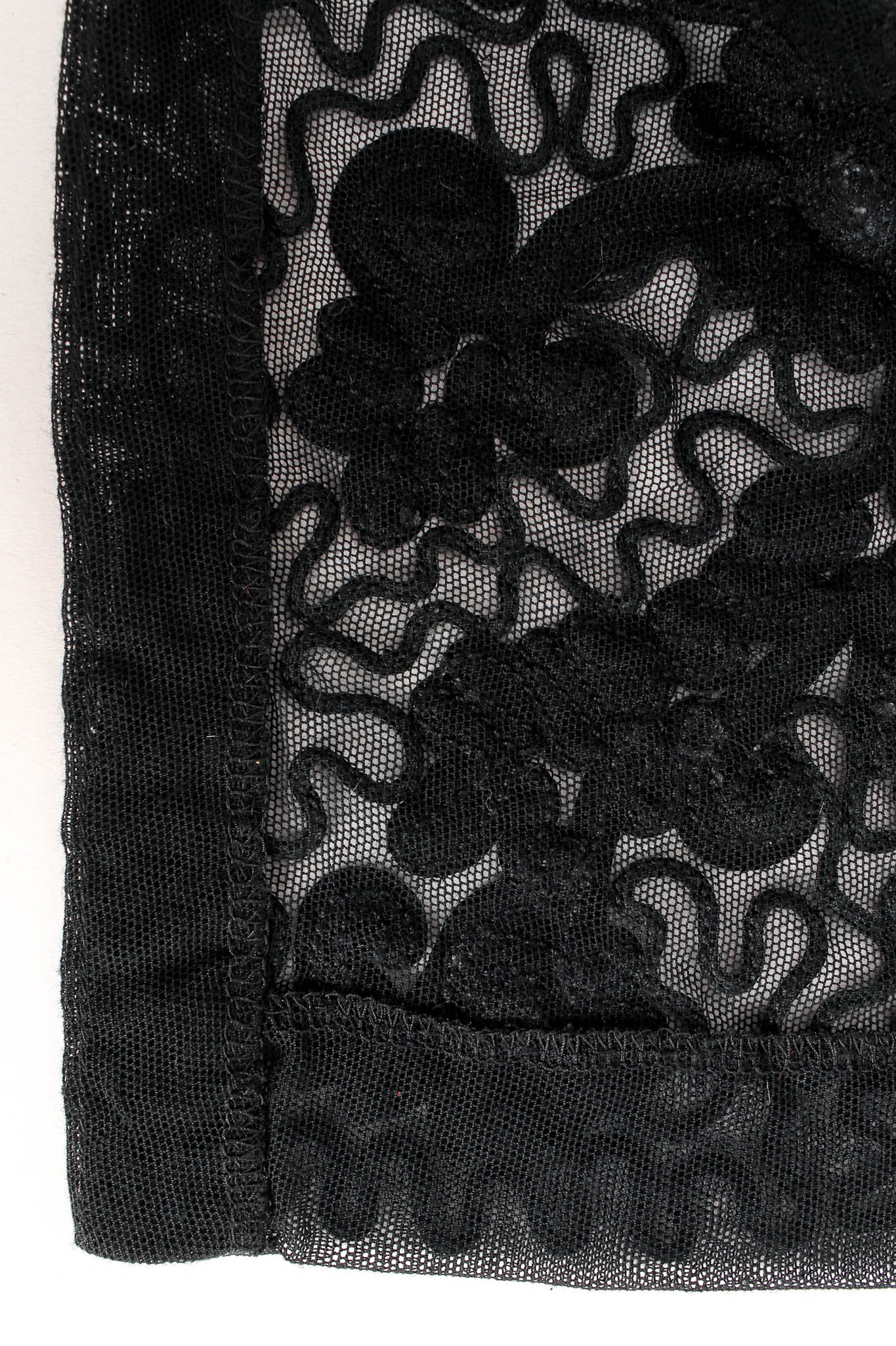 Vintage Donna Karan DKNY Swirl Sheer Bodysuit & Skirt Set overlock hem skirt @ Recess LA