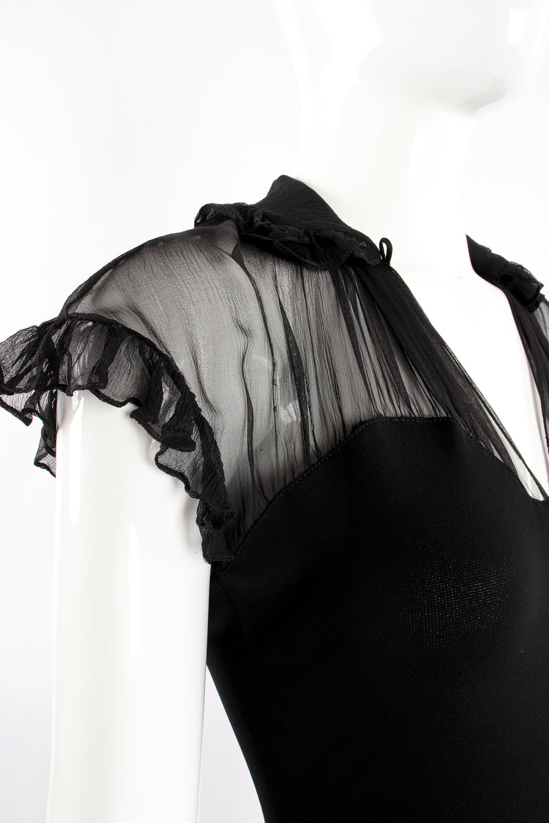 Vintage Donna Karan Chiffon Ruffle Illusion Bodysuit – Recess