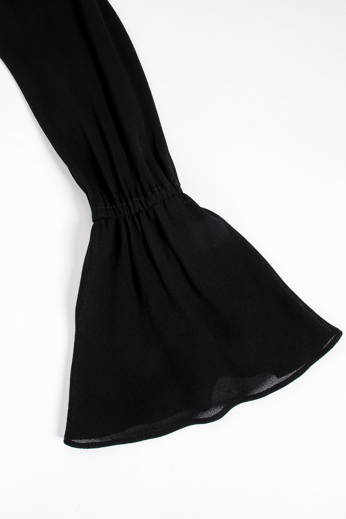 Vintage Donna Karan Essentials Sheer Georgette Jabot Bodysuit sleeve cuff @ Recess LA