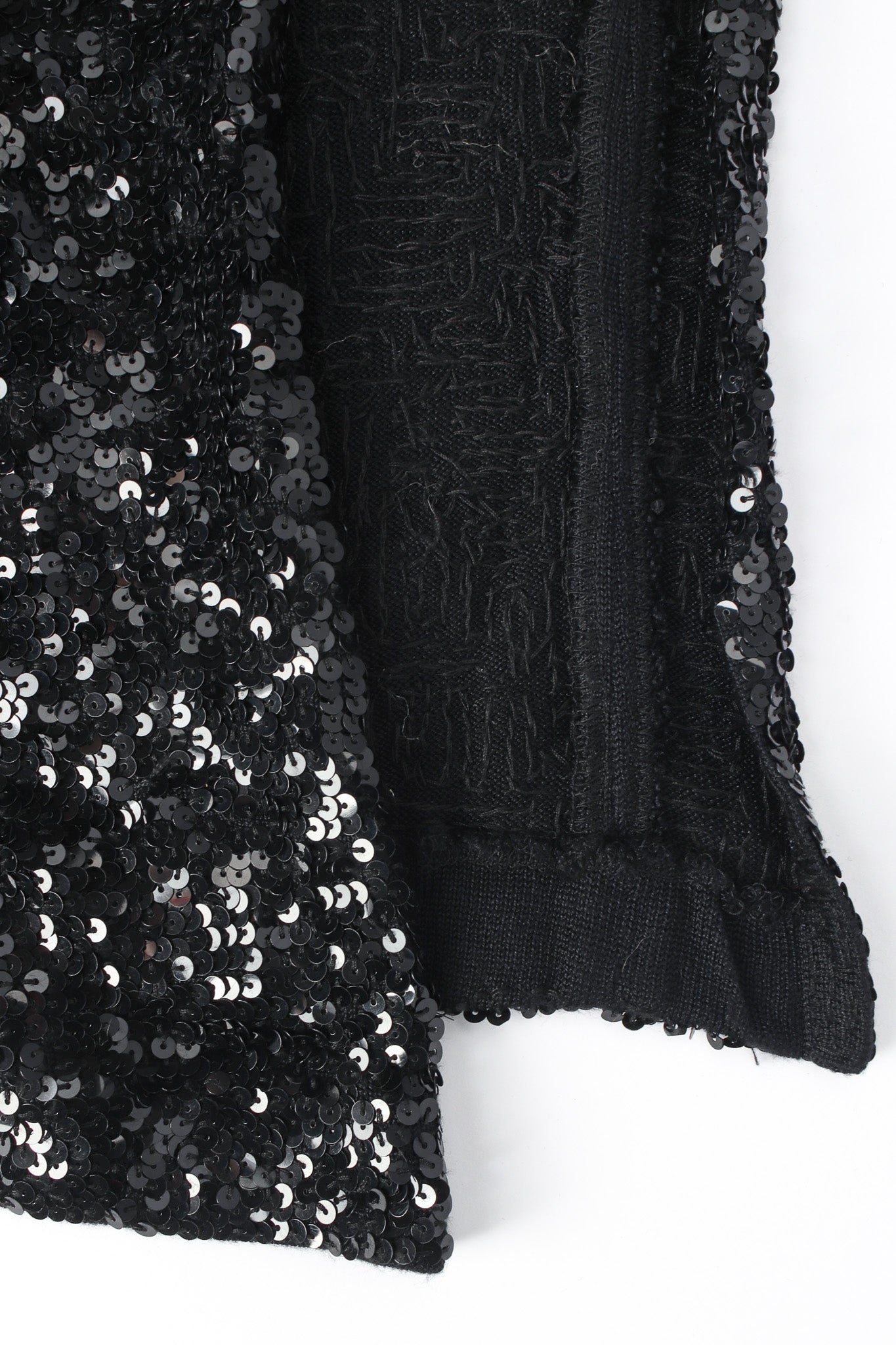 Vintage DKNY Donna Karan Silk Sequin Bodycon Skirt hem close/light loose threads @ Recess LA