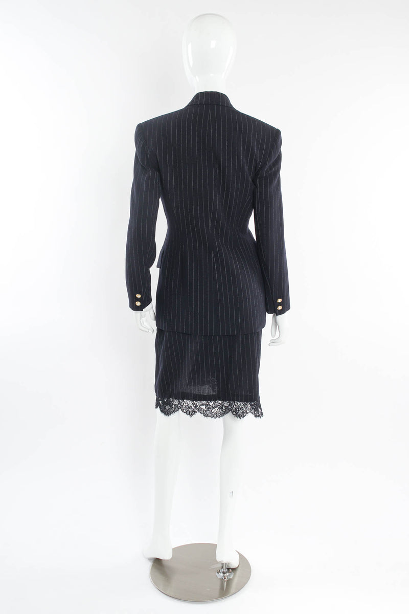 Vintage Donna Karan DKNY Pinstripe Lace Blazer & Skirt Set mannequin back @ Recess Los Angeles