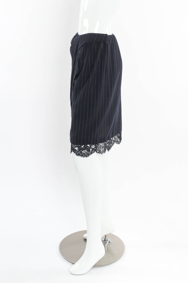 Vintage Donna Karan DKNY Pinstripe Lace Blazer & Skirt Set mannequin side skirt @ Recess LA