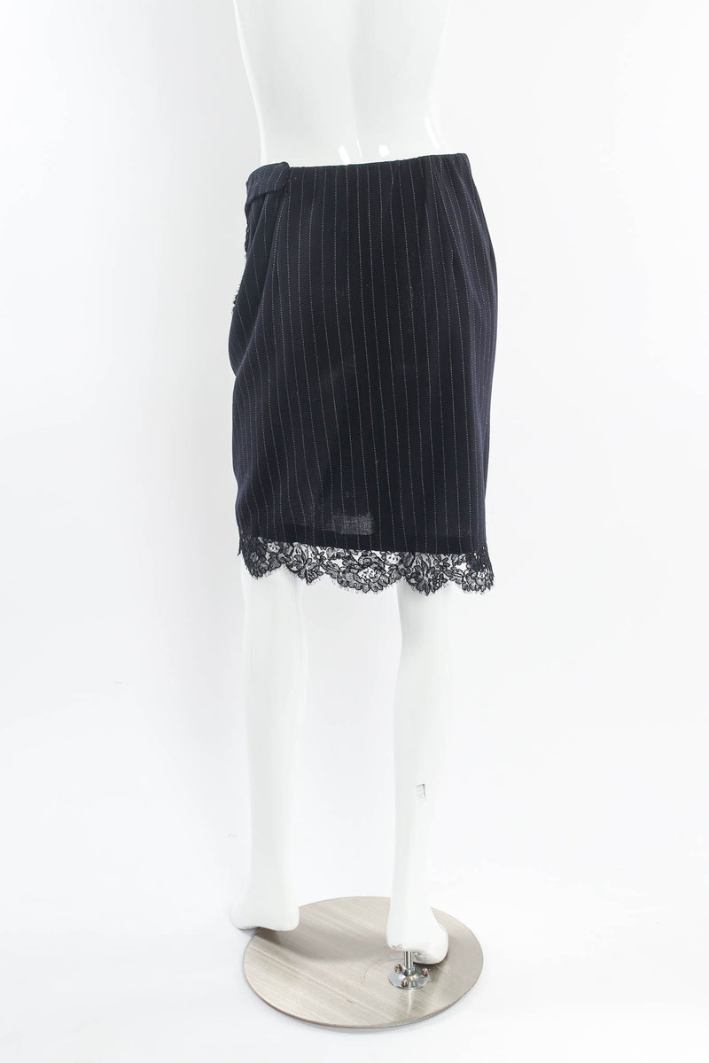 Vintage Donna Karan DKNY Pinstripe Lace Blazer & Skirt Set mannequin back skirt @ Recess LA
