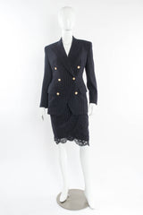 Vintage Donna Karan DKNY Pinstripe Lace Blazer & Skirt Set mannequin front @ Recess Los Angeles