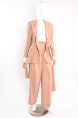 Vintage Donna Karan Wrap Tie Pant Suit on mannequin front open at Recess Los Angeles