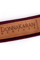 Vintage Donna Karan Plum Suede Contour Belt signature stamp at Recess Los Angeles