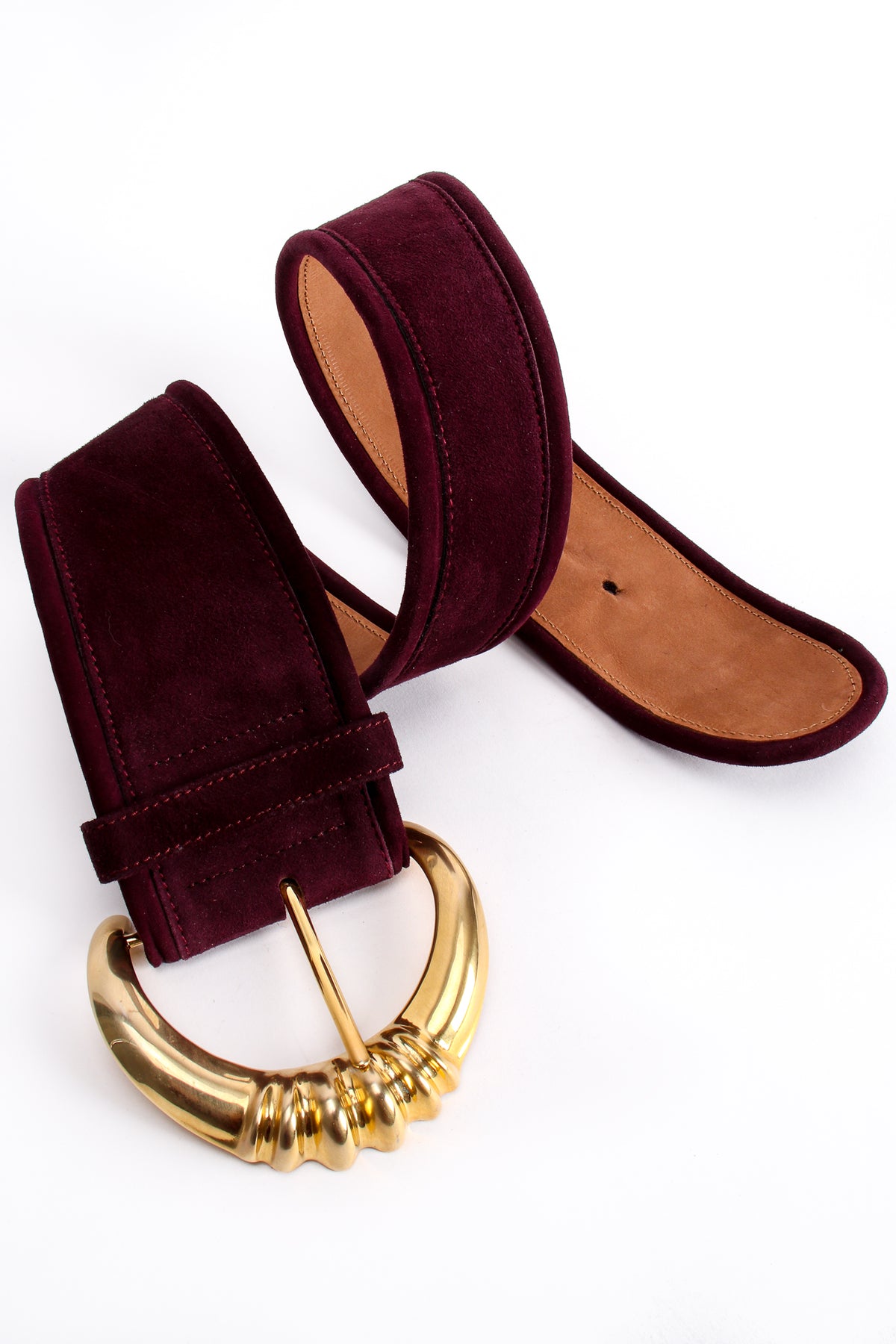 Vintage Donna Karan Plum Suede Contour Belt – Recess