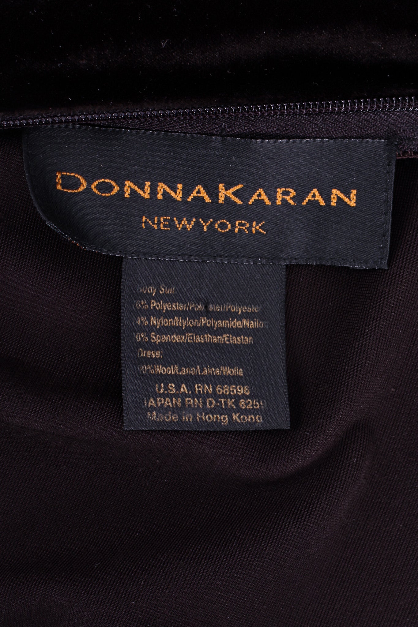 Vintage Donna Karan New York Velvet Bodysuit Sheer Dress tag @ Recess LA