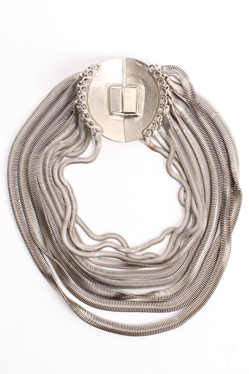 Vintage Donna Karan Draped Snake Chain Collar Necklace backside at Recess Los Angeles