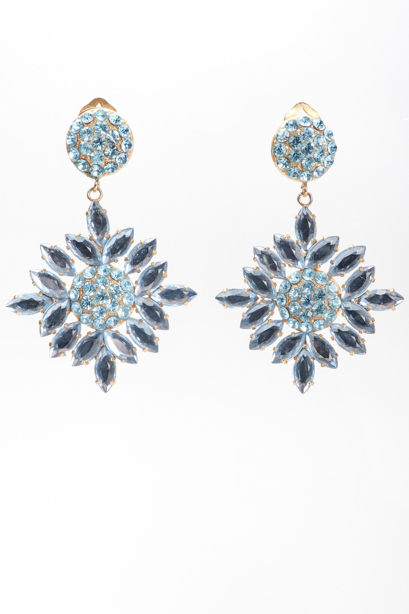 Recess Los Angeles Vintage Donna Donna Blue Crystal Sunflower Earrings