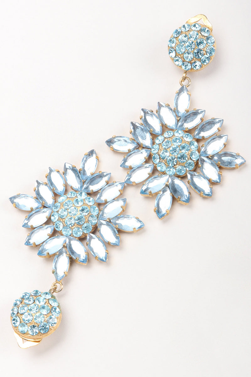 Recess Los Angeles Vintage Donna Donna Blue Crystal Daisy Earrings