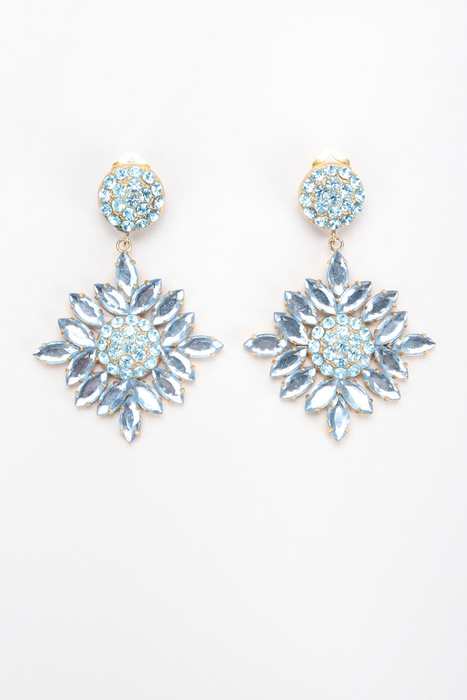 Recess Los Angeles Vintage Donna Donna Blue Crystal Sunflower Earrings