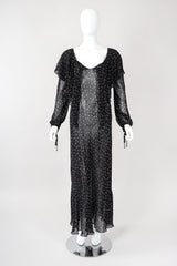Recess Los Angeles Vintage Donna Karan Diamond Dot Chiffon Sheer Bias Dress
