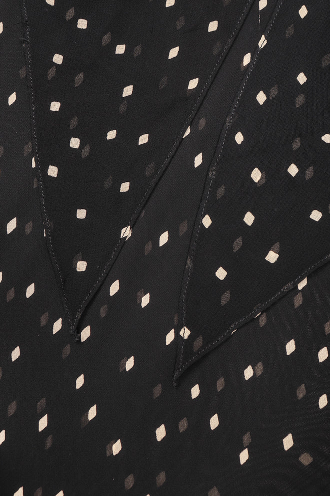 Recess Los Angeles Vintage Donna Karan Diamond Dot Silk Chiffon Sheer Bias Dress