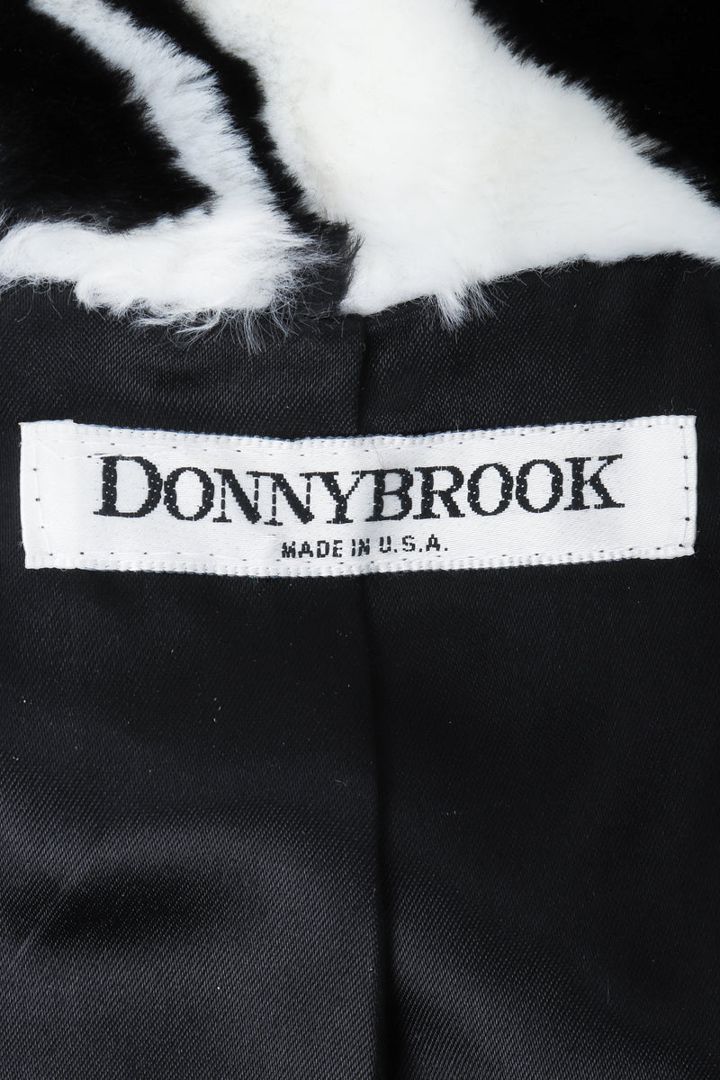 Vintage Donny Brook Oversized Face Print Faux Fur Coat Label at Recess