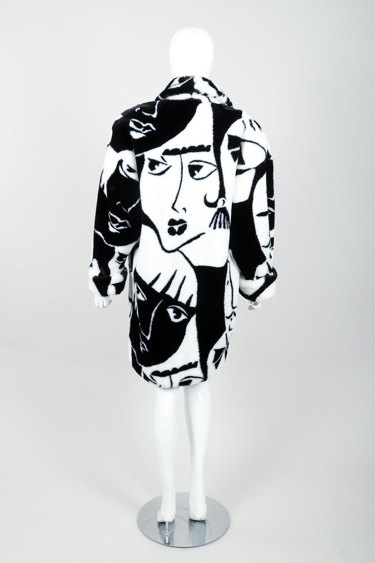 Vintage Donny Brook Oversized Face Print Faux Fur Coat at Recess Los Angeles
