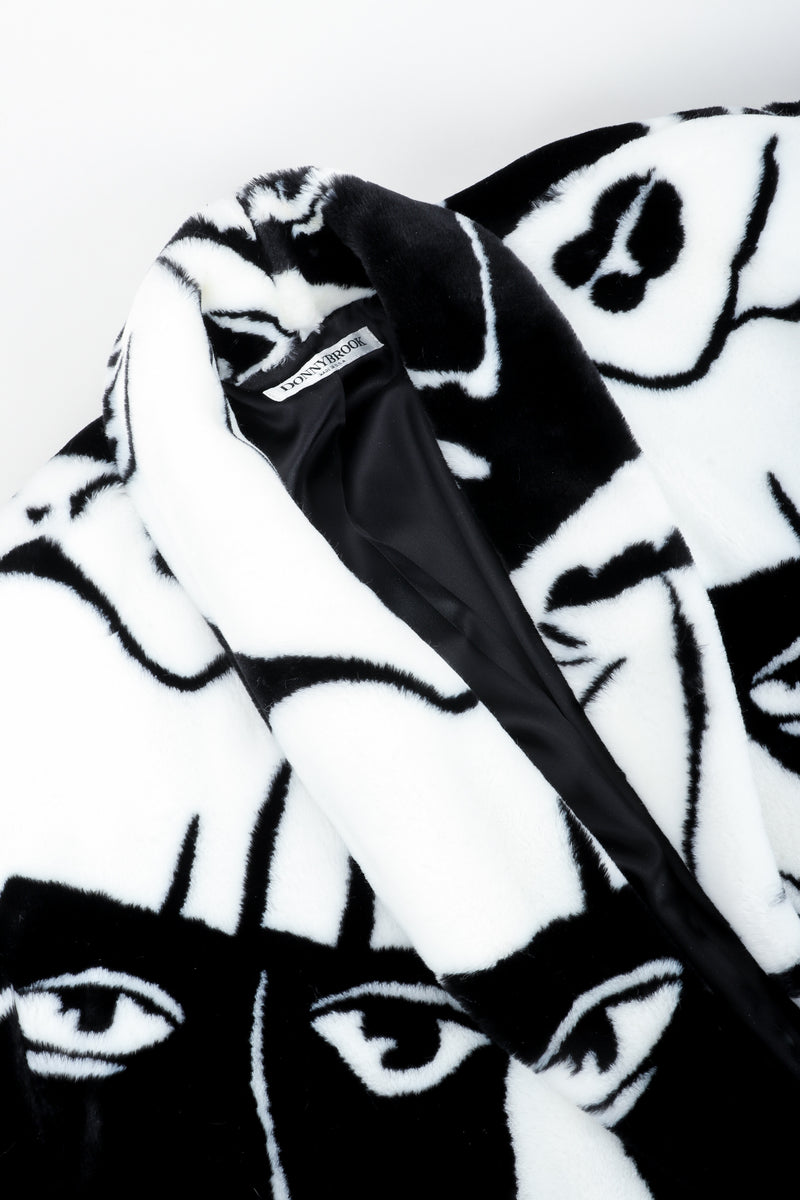 Vintage Donny Brook Oversized Face Print Faux Fur Coat at Recess