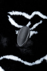 Vintage Donny Brook Oversized Face Print Faux Fur Coat Button at Recess