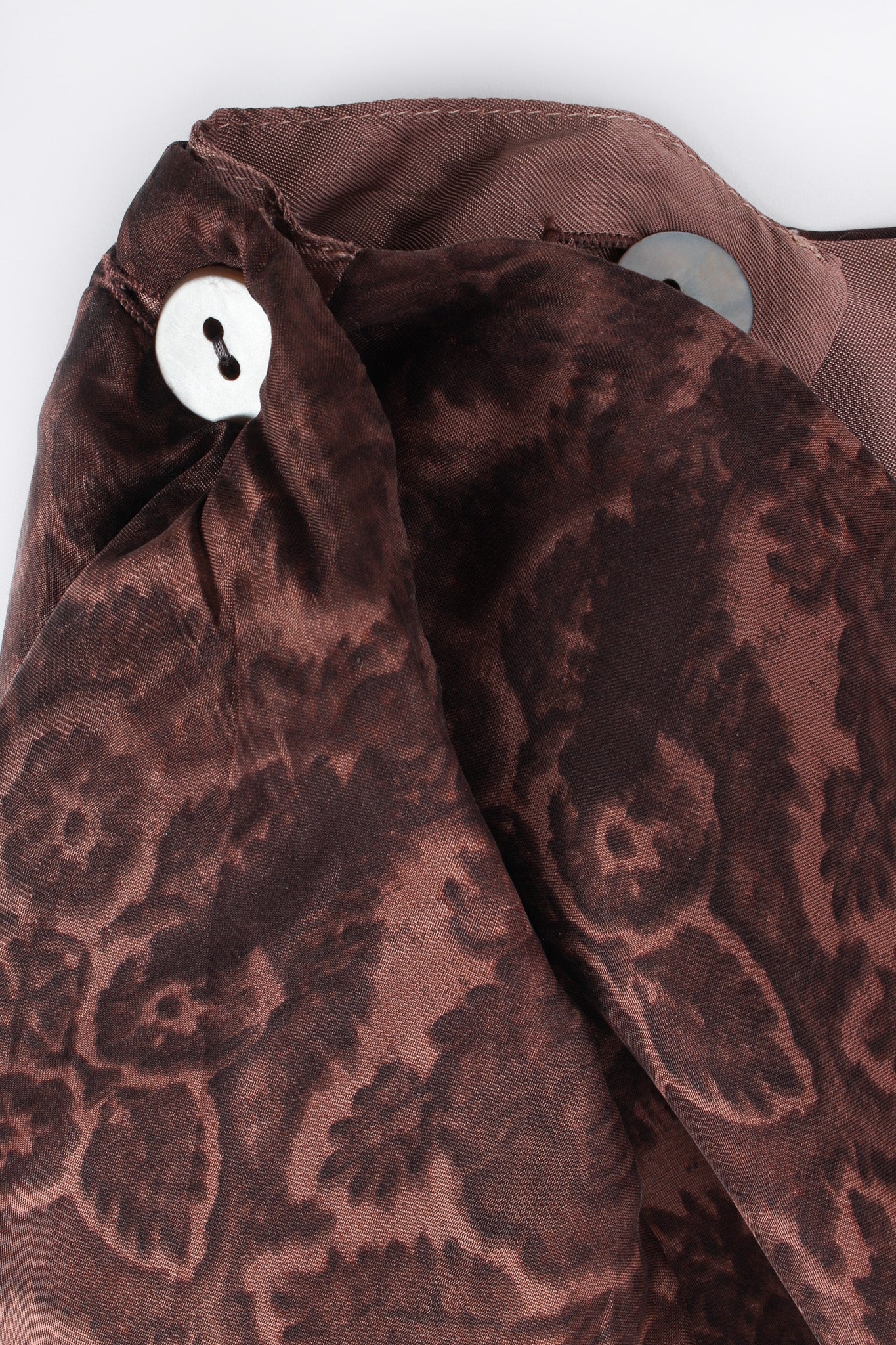 Vintage Dries Van Noten Floral Silk Jacket, Vest, & Skirt Set side buttons @ Recess LA