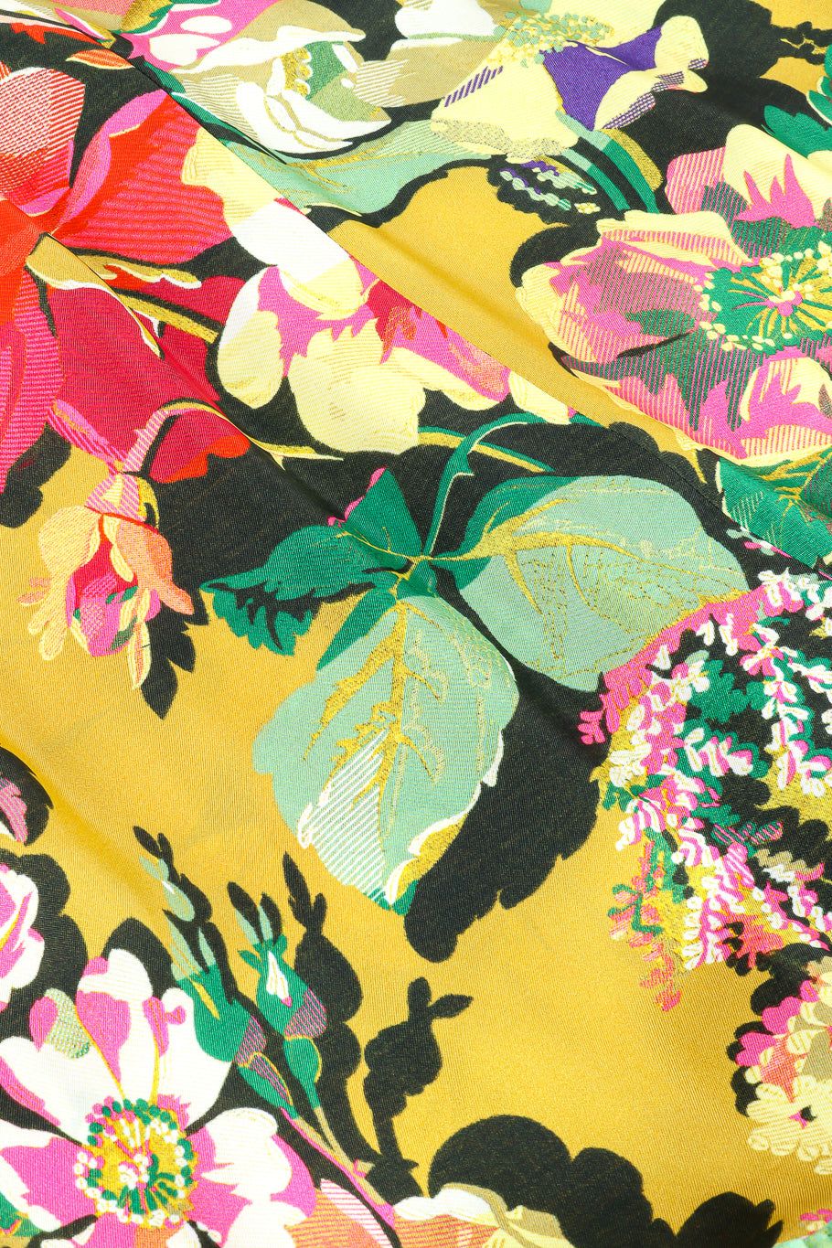 Floral ruffle hem sundress by Dries Van Noten fabric close @recessla