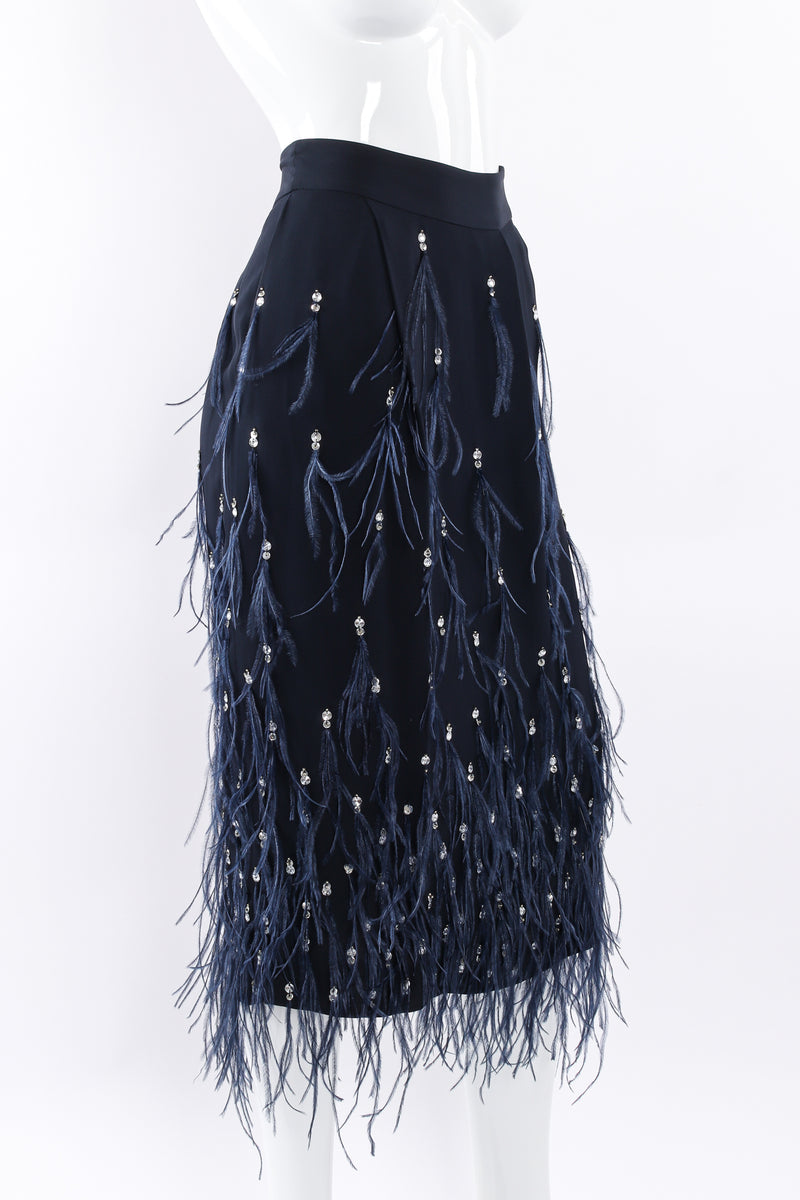 Navy shop feather skirt