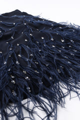 Vintage Dries Van Noten Sequin Ostrich Feather Skirt flat lay feather details  @ Recess LA